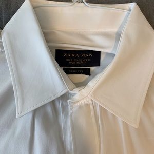Zara zara zara white dressy dress shirt sz s slim